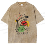 Unisex Joan Miro Vintage Abstract Lithograph Printed Washed Tee
