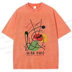Unisex Joan Miro Vintage Abstract Lithograph Printed Washed Tee