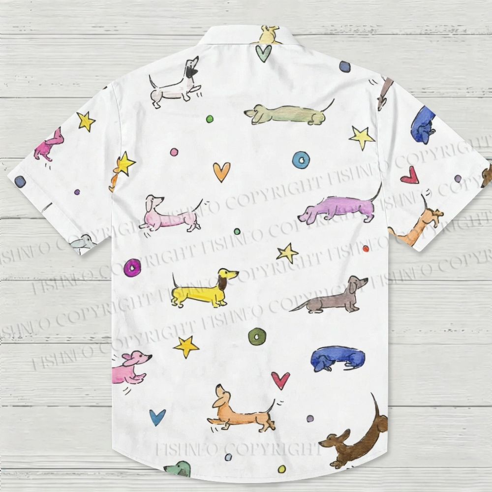 Multicolor Dachshund Dogs Hawaiian Shirt