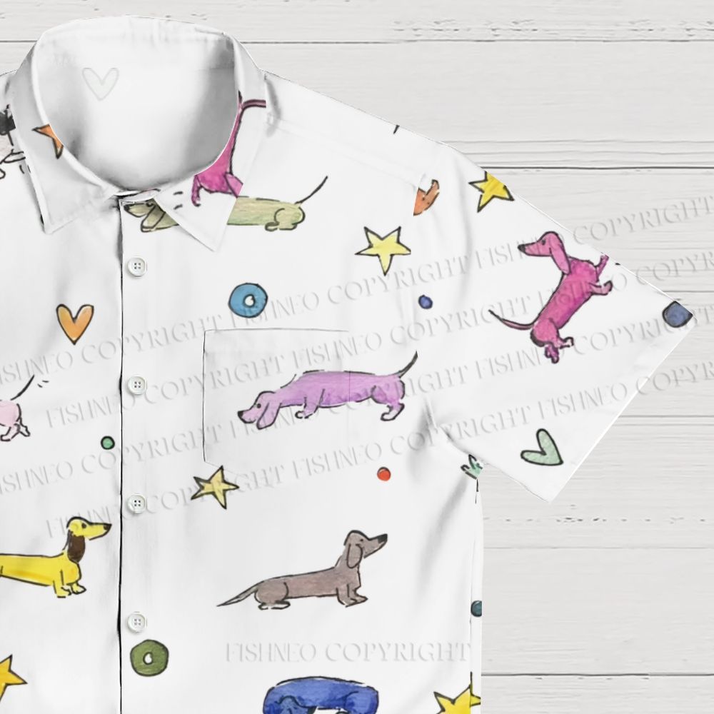 Multicolor Dachshund Dogs Hawaiian Shirt