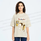 Unisex Yoshitomo Nara Slow Nerve Action Printed Washed Tee