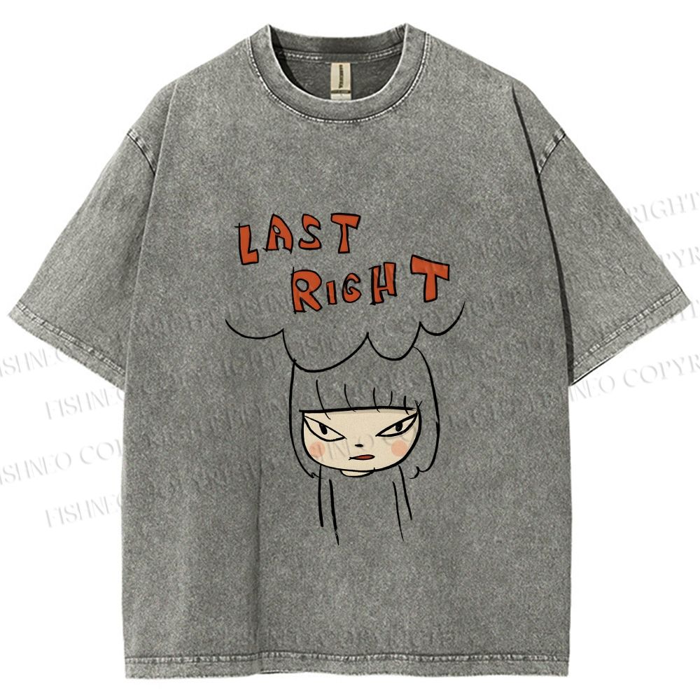Unisex Yoshitomo Nara Last Right Printed Washed Tee