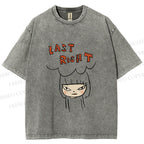 Unisex Yoshitomo Nara Last Right Printed Washed Tee