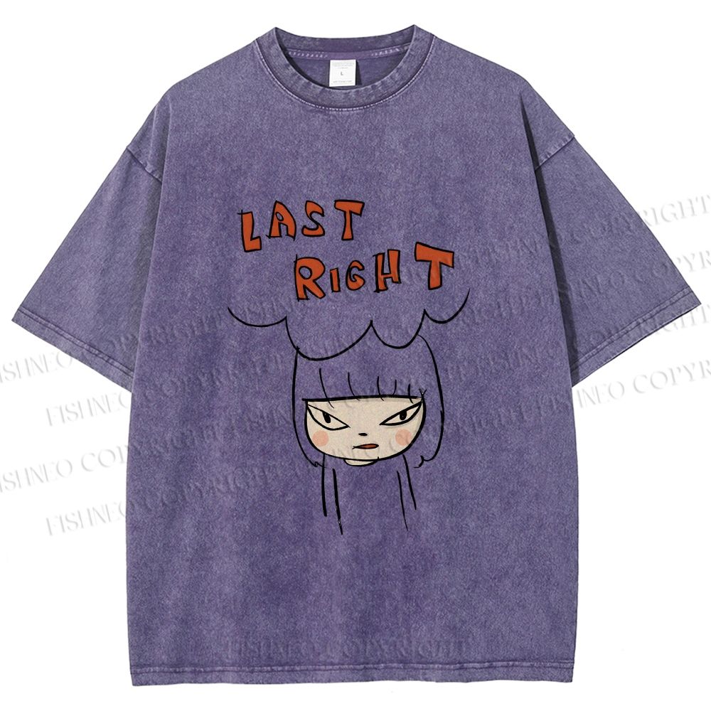 Unisex Yoshitomo Nara Last Right Printed Washed Tee