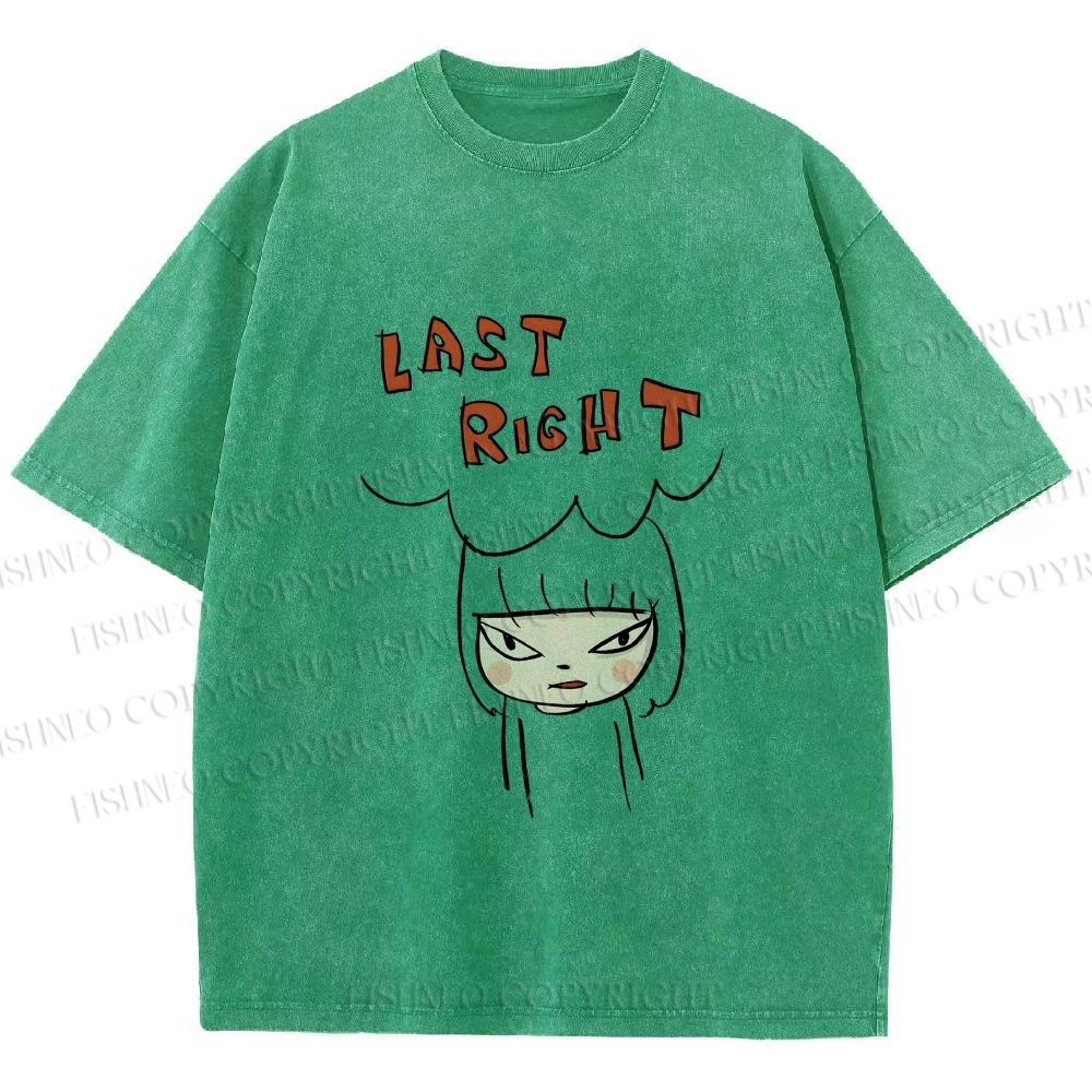 Unisex Yoshitomo Nara Last Right Printed Washed Tee