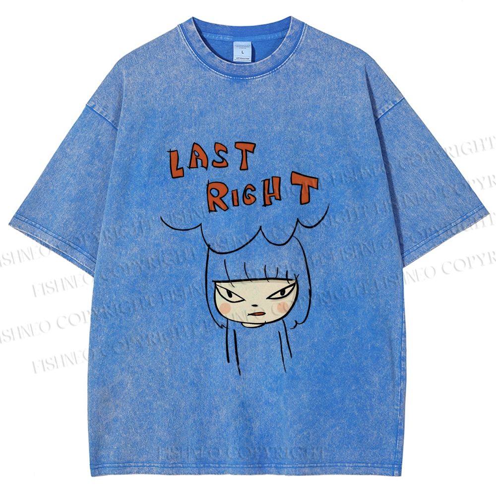 Unisex Yoshitomo Nara Last Right Printed Washed Tee