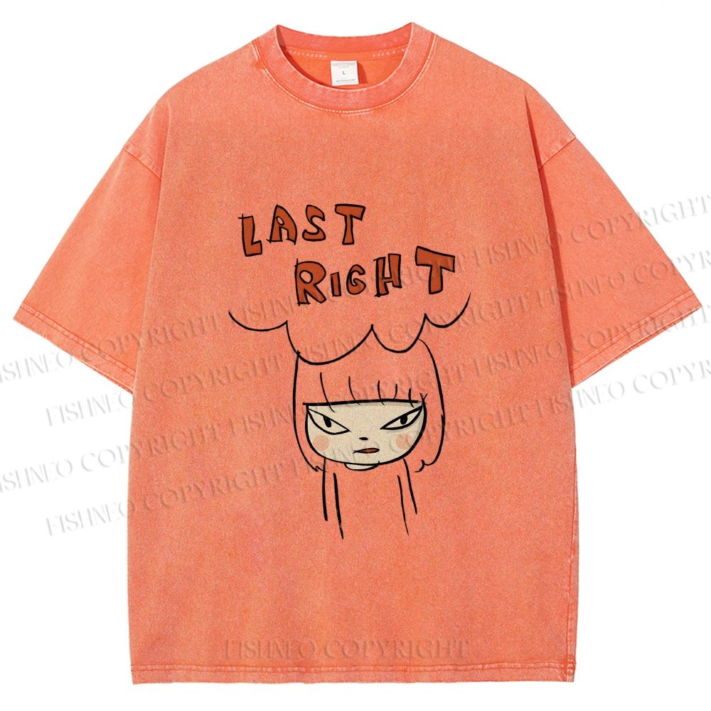 Unisex Yoshitomo Nara Last Right Printed Washed Tee