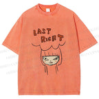 Unisex Yoshitomo Nara Last Right Printed Washed Tee