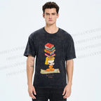 Unisex Yoshitomo Nara Got Books on Head Printed Washed Tee