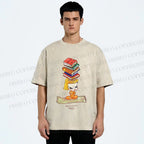 Unisex Yoshitomo Nara Got Books on Head Printed Washed Tee