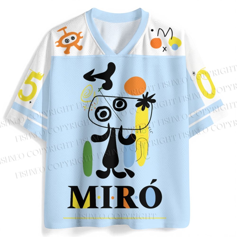 Joan Miró Style Dog Printed Jersey Shirts