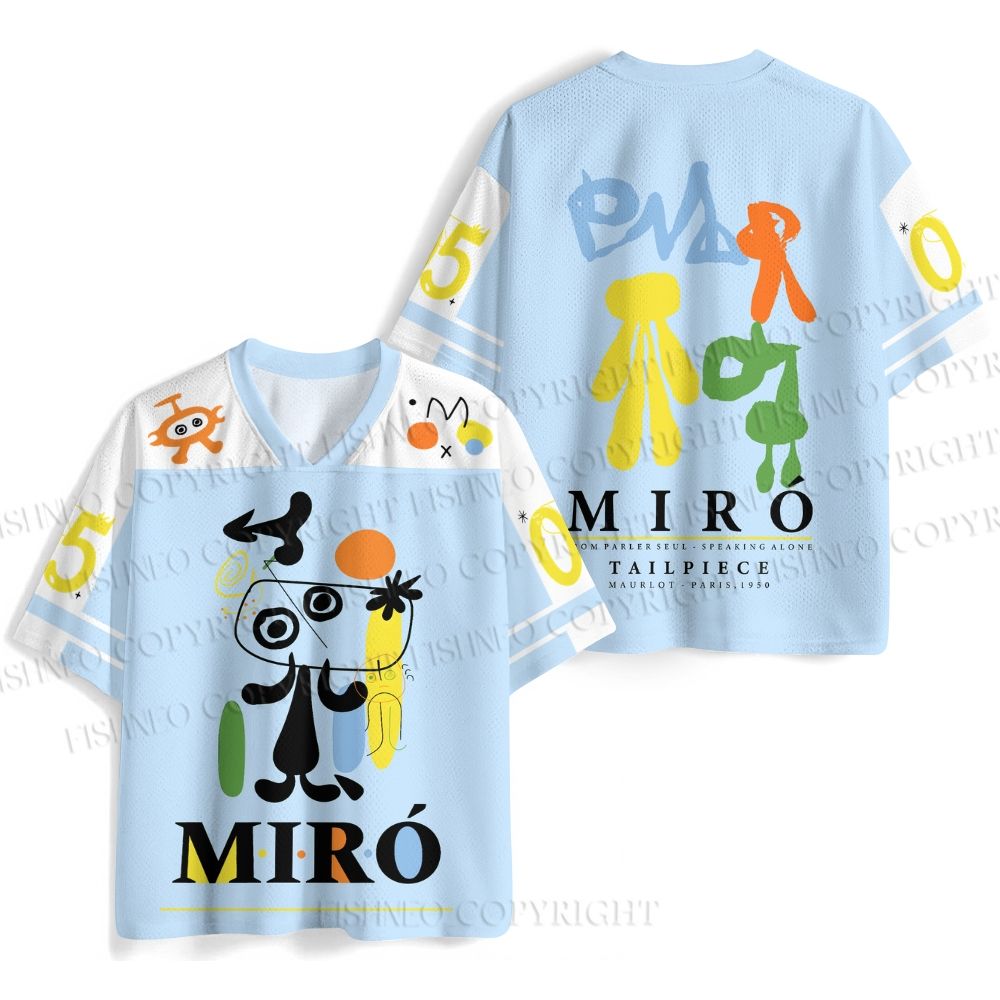 Joan Miró Style Dog Printed Jersey Shirts