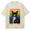 Unisex  Kusama Cat Printed Washed Tee