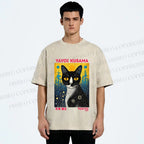 Unisex  Kusama Cat Printed Washed Tee