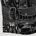 Line-Art Cat Printed Hawaiian Shirt