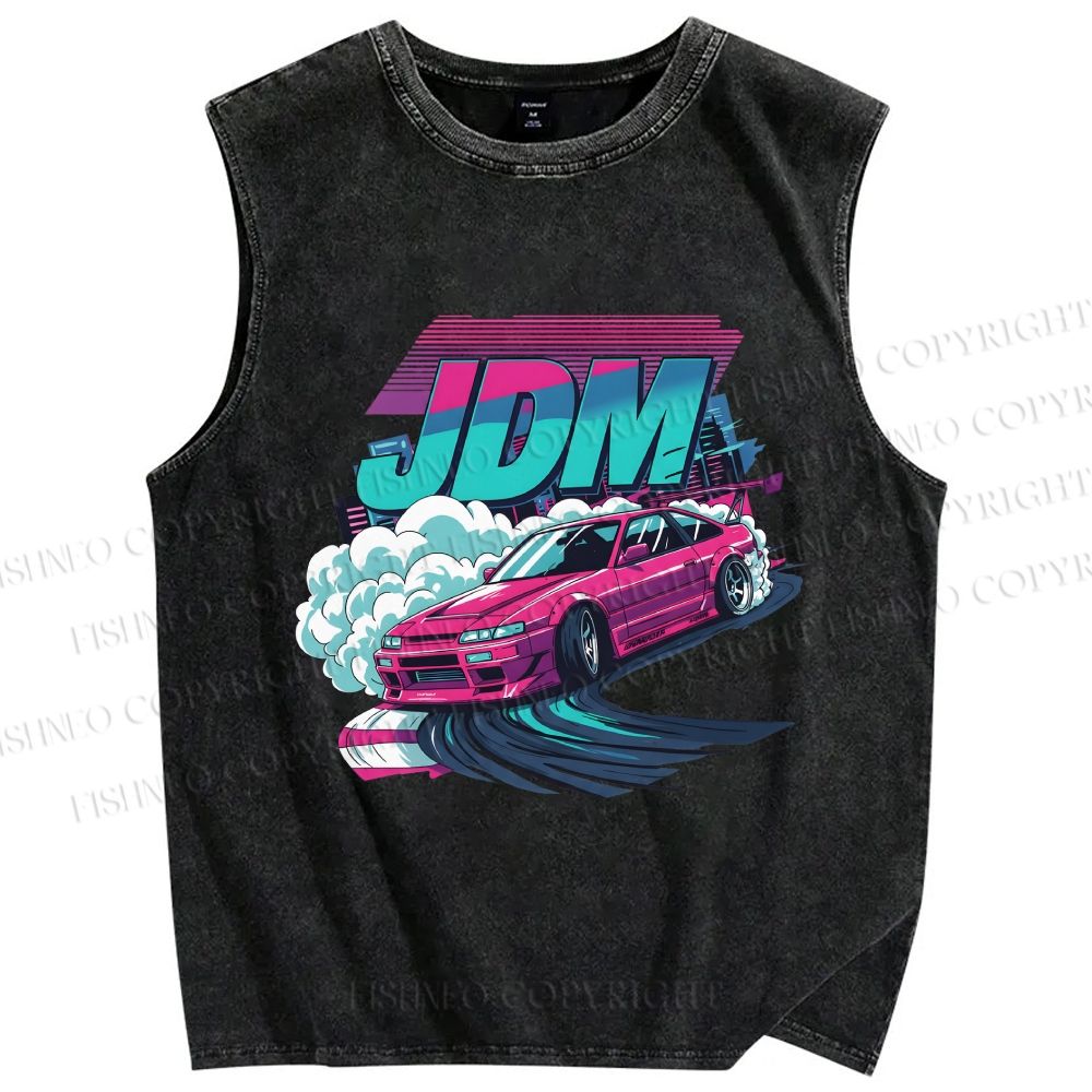 Unisex JDM Legends Printed Washed Tank Top