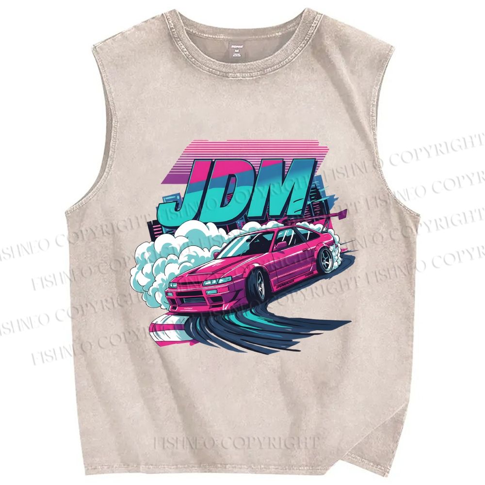 Unisex JDM Legends Printed Washed Tank Top