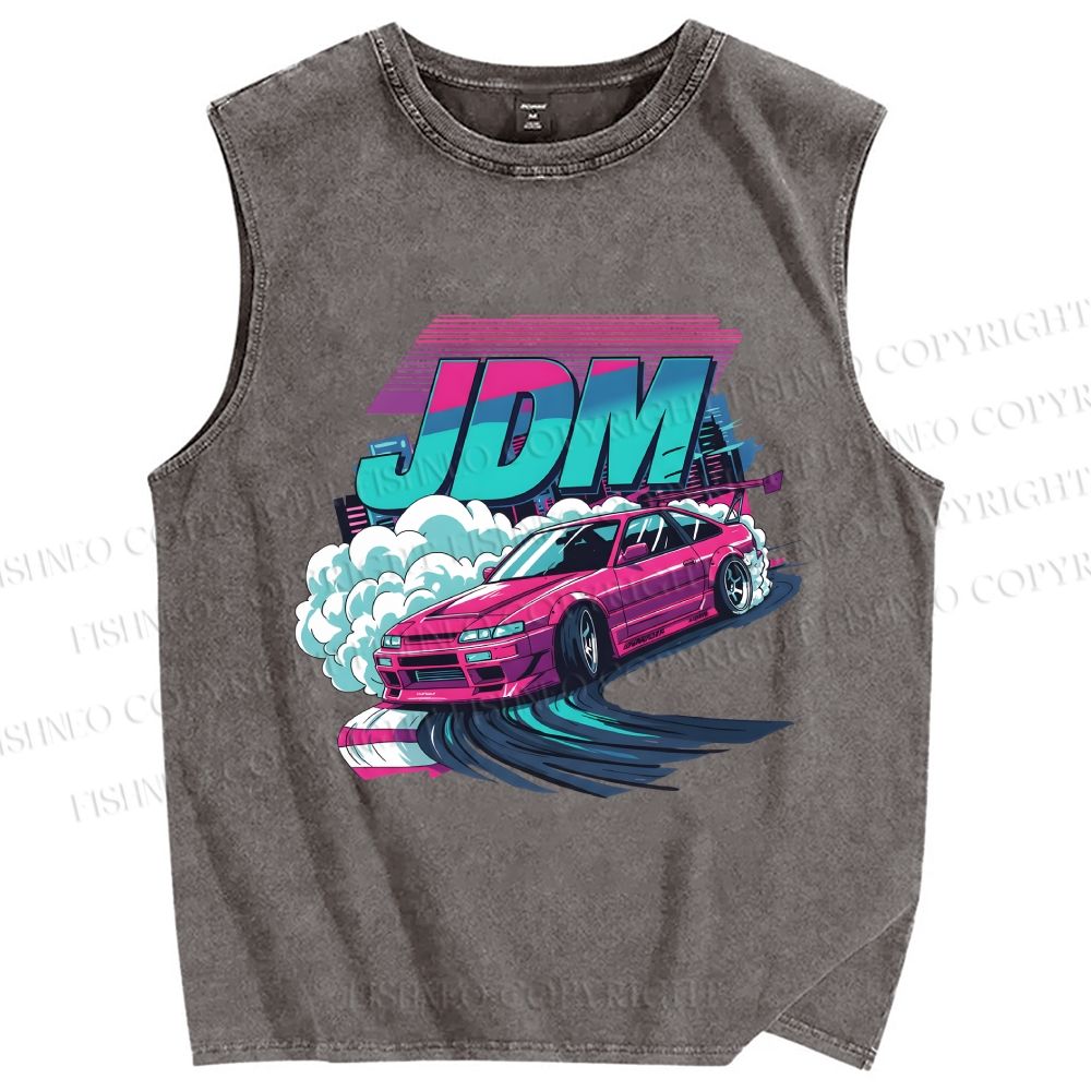 Unisex JDM Legends Printed Washed Tank Top