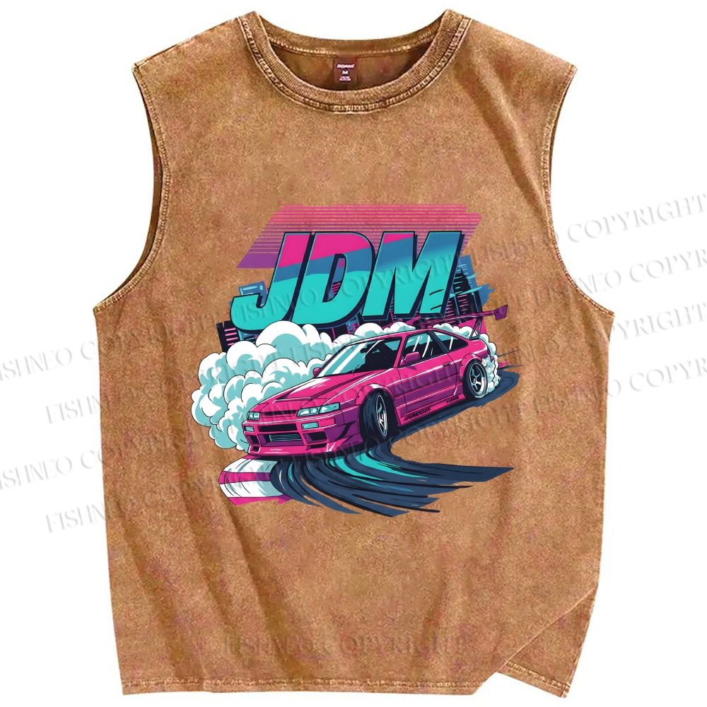 Unisex JDM Legends Printed Washed Tank Top