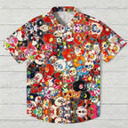 Takashi Murakami Flowers & Skulls Hawaiian Shirt