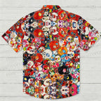 Takashi Murakami Flowers & Skulls Hawaiian Shirt