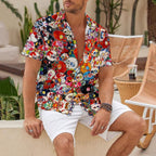 Takashi Murakami Flowers & Skulls Hawaiian Shirt