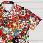 Takashi Murakami Flowers & Skulls Hawaiian Shirt