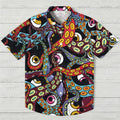 Multicolored-eyed Octopus Printed Hawaiian Shirt