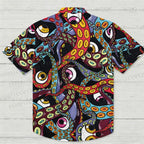 Multicolored-eyed Octopus Printed Hawaiian Shirt