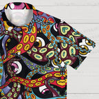 Multicolored-eyed Octopus Printed Hawaiian Shirt