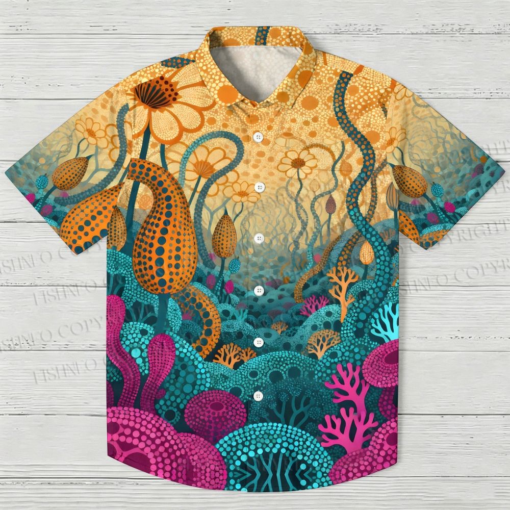Yayoi Kusama Polka Dot Plants Hawaiian Shirt