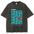 Unisex Bauhaus Cat Printed Washed Tee