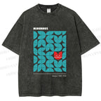 Unisex Bauhaus Cat Printed Washed Tee