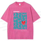 Unisex Bauhaus Cat Printed Washed Tee