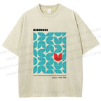 Unisex Bauhaus Cat Printed Washed Tee