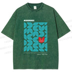 Unisex Bauhaus Cat Printed Washed Tee