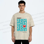 Unisex Bauhaus Cat Printed Washed Tee