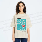 Unisex Bauhaus Cat Printed Washed Tee
