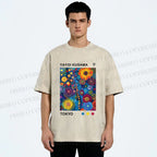 Unisex Yayoi Kusama Flower Printed Washed Tee