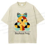 Unisex Bauhaus Frog Printed Washed Tee