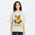 Unisex Bauhaus Frog Printed Washed Tee