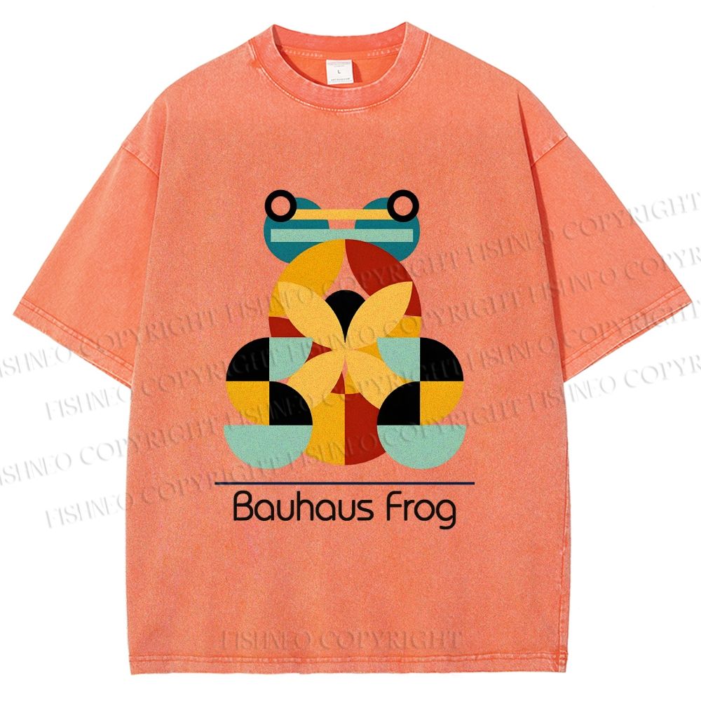 Unisex Bauhaus Frog Printed Washed Tee