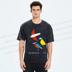 Unisex Bauhaus Bird Printed Washed Tee