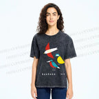 Unisex Bauhaus Bird Printed Washed Tee