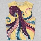 Unisex Octopus Art Printed Tank Top
