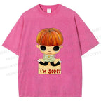 Unisex Yoshitomo Nara Im Sorry Printed Washed Tee
