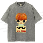 Unisex Yoshitomo Nara Im Sorry Printed Washed Tee
