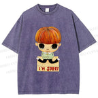 Unisex Yoshitomo Nara Im Sorry Printed Washed Tee