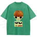 Unisex Yoshitomo Nara Im Sorry Printed Washed Tee