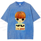 Unisex Yoshitomo Nara Im Sorry Printed Washed Tee